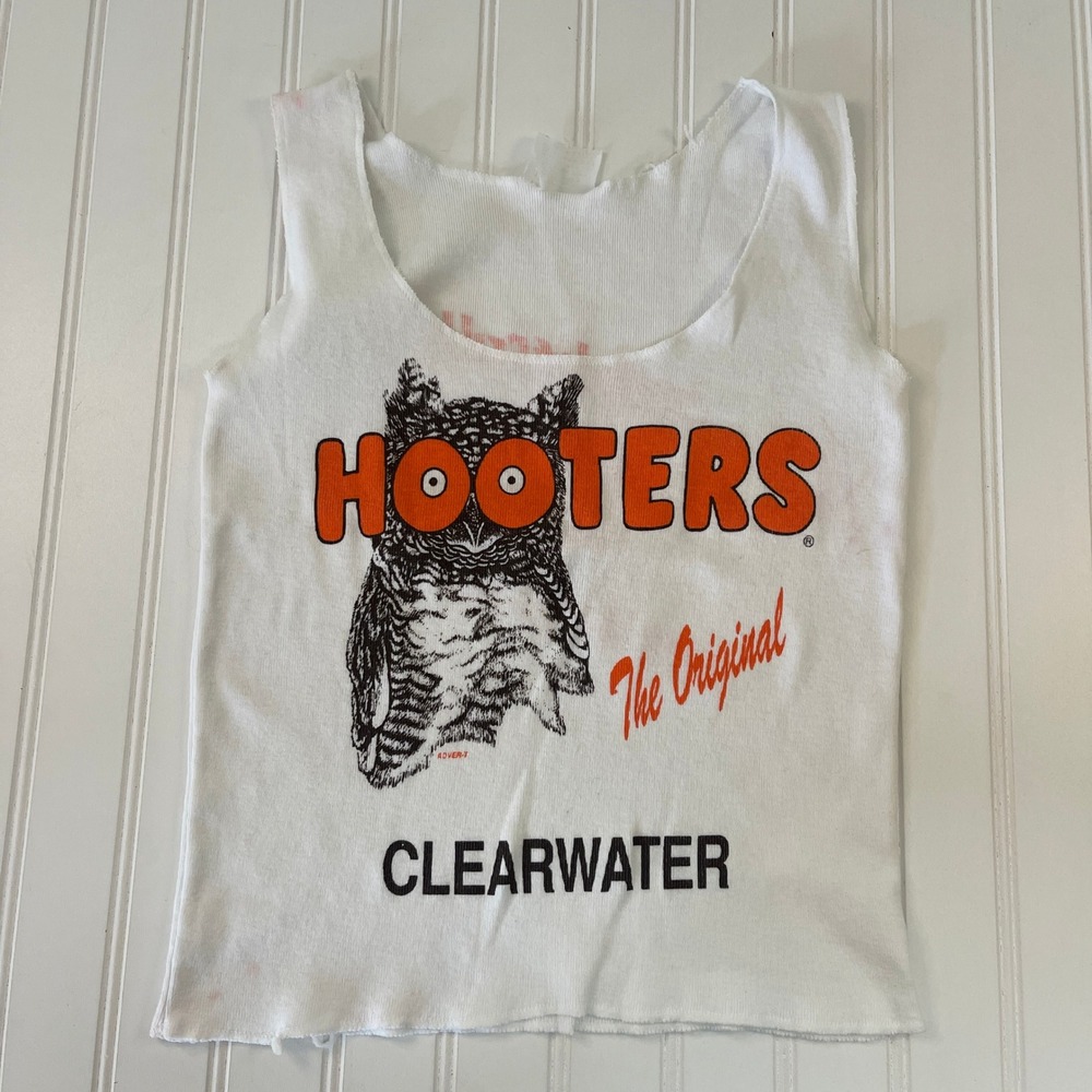 Vintage Hooters Clearwater Tank Top Original Owl Graphic Slogan Small Medium